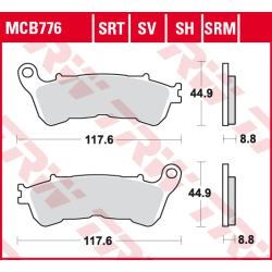 TRW LUCAS KLOCKI HAMULCOWE KH388 SINTER STREET HONDA CBF 500 04-08
