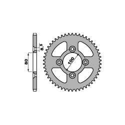 PBR ZĘBATKA TYLNA 4351 50 HONDA CRF 100 04-09