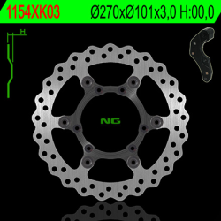 NG TARCZA HAMULCOWA PRZÓD Z ADAPTEREM OVERSIZE (270X101X3) HONDA CRF 250/450R '04-14'