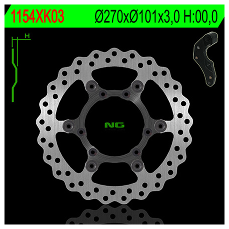 NG TARCZA HAMULCOWA PRZÓD Z ADAPTEREM OVERSIZE (270X101X3) HONDA CRF 250/450R '04-14'