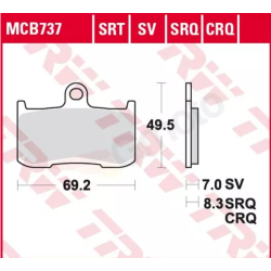 TRW LUCAS KLOCKI HAMULCOWE KH347 SPIEK METALICZNY SINTER RACING KAWASAKI Z 800 13-17