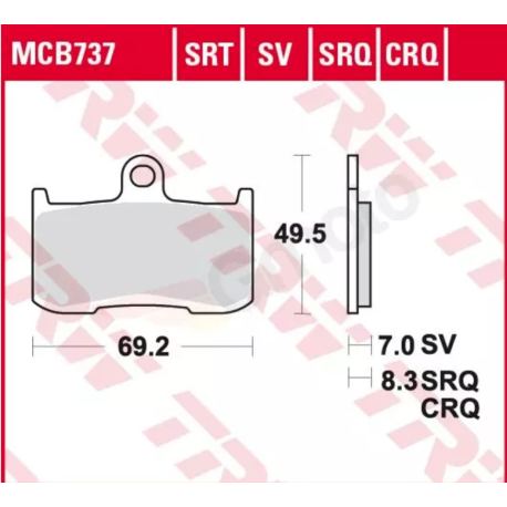 TRW LUCAS KLOCKI HAMULCOWE KH347 SPIEK METALICZNY SINTER RACING KAWASAKI Z 800 13-17