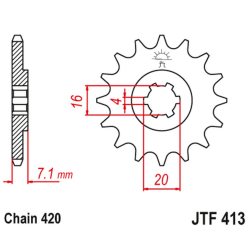 JT 2021/12 ZĘBATKA PRZEDNIA 413 15 SUZUKI RMX 50