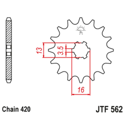 JT 2021/12 ZĘBATKA PRZEDNIA 415 09 KAWASAKI KFX 50 '03-'06