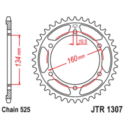 JT 2021/12 ZĘBATKA TYLNA 4405 45 HONDA CBR 600F '01-'07 (440545JT) (ŁAŃC. 525)