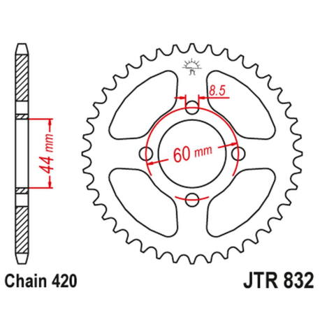 JT 2021/12 ZĘBATKA TYLNA 832 37 YAMAHA DT 50 '86-88