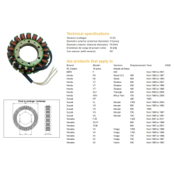 DZE UZWOJENIE ALTERNATORA STATOR YAMAHA FJR 1300 '01-11