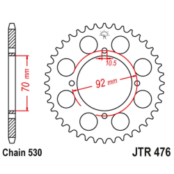 JT 2021/12 ZĘBATKA TYLNA 476 33 KAWASAKI GPZ 250 '83-85'