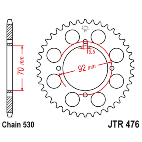 JT 2021/12 ZĘBATKA TYLNA 476 33 KAWASAKI GPZ 250 '83-85'