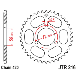 JT 2021/12 ZĘBATKA TYLNA 251 45 HONDA NSR 50/75 '89-'93 (25145JT) (ŁAŃC. 420)