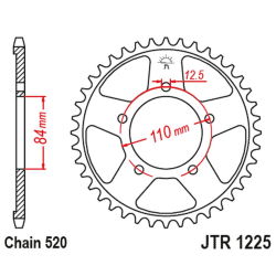 JT 2021/12 ZĘBATKA TYLNA 4734 40 HONDA CMX 500 REBEL 17-18 (ŁAŃC.520) (473440JT)