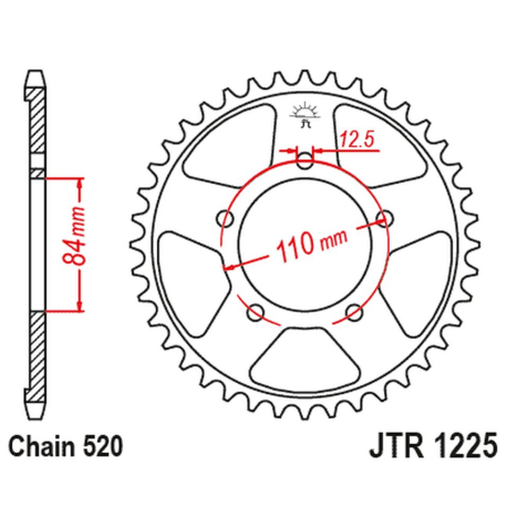 JT 2021/12 ZĘBATKA TYLNA 4734 40 HONDA CMX 500 REBEL 17-18 (ŁAŃC.520) (473440JT)