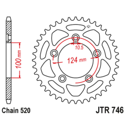 JT 2021/12 ZĘBATKA TYLNA 4444 46 DUCATI PANIGALE 899 14-15