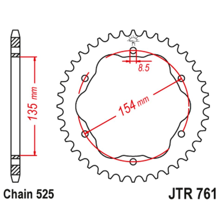 JT 2021/12 ZĘBATKA TYLNA 4522 38 DUCATI MONSTER 1200/S '14-20