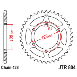 JT 2021/12 ZĘBATKA TYLNA 902 42 SUZUKI TS 100/125 '82-84