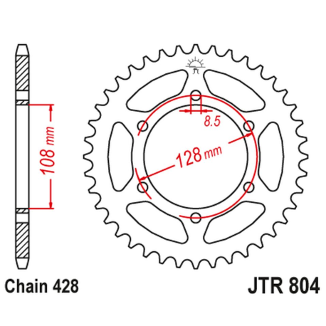 JT 2021/12 ZĘBATKA TYLNA 902 42 SUZUKI TS 100/125 '82-84