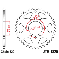 JT ZĘBATKA TYLNA 823 40 SUZUKI VL 250 INTRUDER LC '00-04' LT 250/300 '86-89' GN 400 '80-82' LT 500 '88-92'