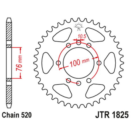 JT ZĘBATKA TYLNA 823 40 SUZUKI VL 250 INTRUDER LC '00-04' LT 250/300 '86-89' GN 400 '80-82' LT 500 '88-92'