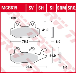 TRW LUCAS ZF KLOCKI HAMULCOWE KH165 SINTER STREET CAGIVA CANYON 900 '97-'00