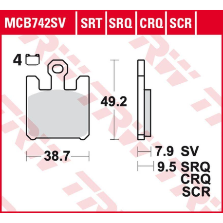 TRW LUCAS ZF KLOCKI HAMULCOWE KH369/4 CARBON RACING KAWASAKI ZX-6RR 600