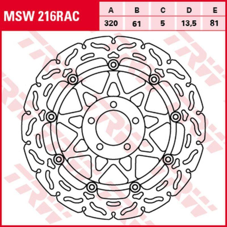 TRW LUCAS ZF TARCZA HAMULCOWA PRZÓD KAWASAKI ZX-7R/RR '96-'02