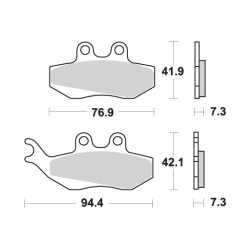 SBS KLOCKI HAMULCOWE KH194 STREET CERAMIC KOLOR CZARNY DEDYKOWANY DO YAMAHA DT50 PIAGGIO VESPA 125 APRILIA RX 90 120HF