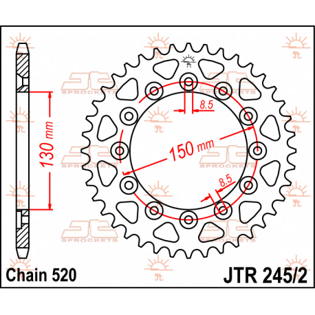 JT ZĘBATKA TYLNA 245 41 HONDA XL 600 LM '85-'88 (JTR245/2.41)* (ŁAŃC. 520)