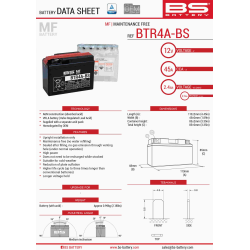 BS AKUMULATOR BTR4A-BS (YTR4A-BS) 12V 2
