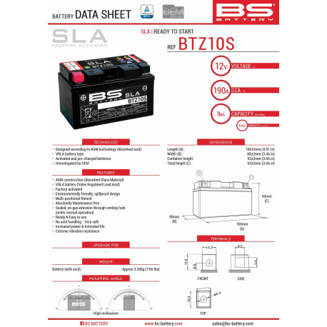 BS AKUMULATOR BTZ10S (FA) (YTZ10S)12V 8