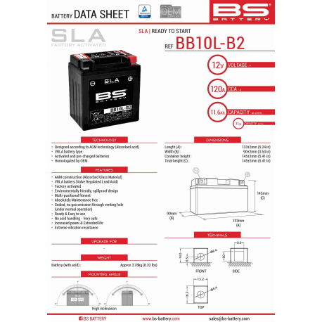 BS AKUMULATOR BB10L-B2 (FA) (YB10L-B2