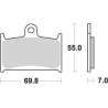 SBS KLOCKI HAMULCOWE KH145 / KH236 STREET EXCEL SINTER KOLOR ZŁOTY PASUJE DO SUZUKI RF900 `94-97 GSF 1200 BANDIT `97-00