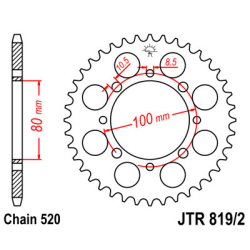 JT ZĘBATKA TYLNA 819 41 SUZUKI GZ 250 MARAUDER (99-10)