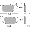 SBS PROMOCJA KLOCKI HAMULCOWE KH629 STREET CERAMIC KOLOR CZARNY PASUJE DO: HONDA CBR125 '11-