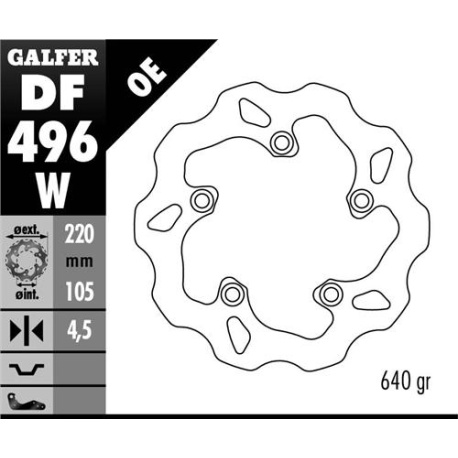 GALFER TARCZA HAMULCOWA TYŁ YAMAHA R6 03-16