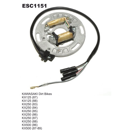 ELECTROSPORT UZWOJENIE ALTERNATORA (STATOR) KAWASAKI KX 125 '87-'88