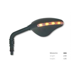 FAR LUSTERKO LEWE UNIWERSALNE Z KIERUNKOWSKAZEM LED (KOLOR CZARNY) M10X1