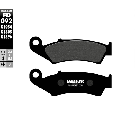 GALFER KLOCKI HAMULCOWE KH125 PÓŁMETALICZNE PRZÓD HONDA CR125 '87-'93