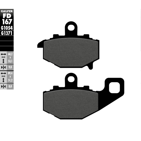 GALFER KLOCKI HAMULCOWE KH192 KAWASAKI TYŁ KAWASAKI ER6/ZX6R/ZX9R/ZX10R '04-'10/Z1000/Z750/VERSYS 650 '06-'14