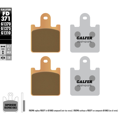 GALFER KLOCKI HAMULCOWE KH417/4 SPIEK METALICZNY (ZŁOTE) SPORT