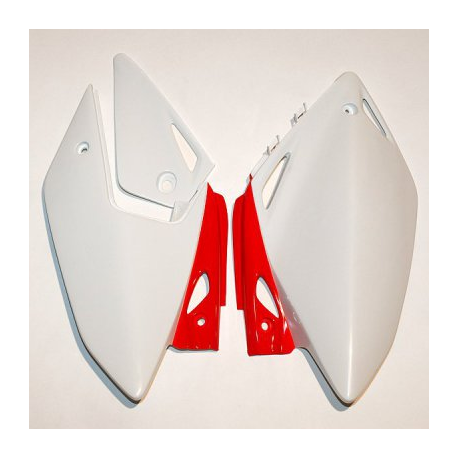 UFO BOCZKI TYLNE HONDA CRF 250X '04-'17 KOLOR OEM (BIAŁY/CZERWONY)