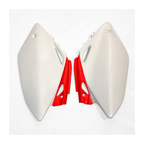UFO BOCZKI TYLNE HONDA CRF 450R '07-'08 KOLOR OEM (BIAŁY/CZERWONY)
