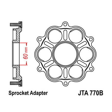 JT ADAPTER ZĘBATKI TYLNEJ DUCATI PANIGALE/S/R 1199 '12-'15