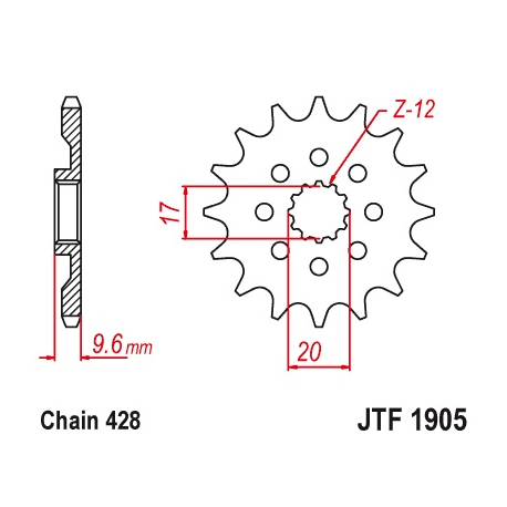 JT ZĘBATKA PRZEDNIA 2084 14 KTM SX 85 18-20