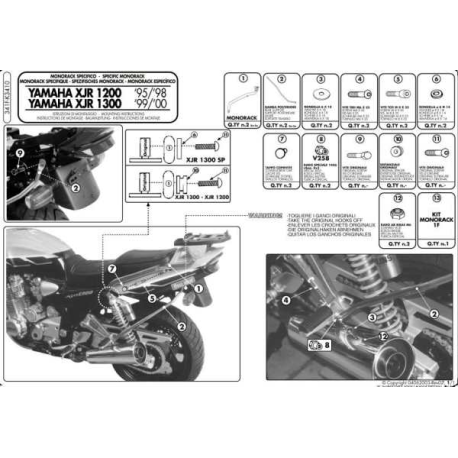 KAPPA STELAŻ KUFRA CENTRALNEGO YAMAHA XJR 1200 (95-98)