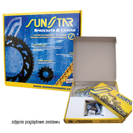 SUNSTAR ZESTAW NAPĘDOWY SUZUKI GSXR 750 00-03 PLUS ZŁOTY (17/42/110) (DO 1100CC) (SUN40417/SUN1-4499-42/SS525RTG1-110G)