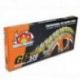 Moto-Master, řetěz GP-520G MX PROFESSIONAL motocross RACING CHAIN bez o-kroužků zlatá barva (120 článků, spojka řetězu v sadě)
