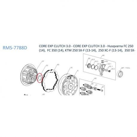 Rekluse, náhradní díly, HARDWARE - CORE CENTER CLUTCH TAB LOCKER WASHER 27mm Husqvarna FC 250 (14), FC 350 (14), KTM 250 SX-F (1