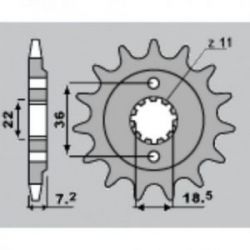 JR, přední řetězové kolečko 2067 13 Honda XR 250 R '95-'05, CBF 250, NX 250 (JTF1321.13) (zaměnitelné s 2506 13)