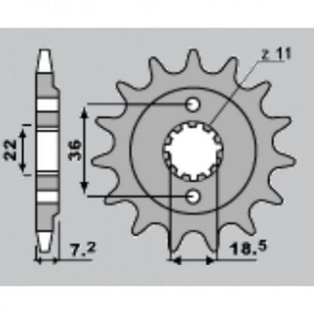 JR, přední řetězové kolečko 2067 13 Honda XR 250 R '95-'05, CBF 250, NX 250 (JTF1321.13) (zaměnitelné s 2506 13)