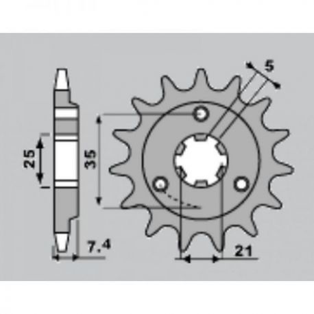 JR, přední řetězové kolečko 437 14 Suzuki DR 600/650 (JTF437.14)